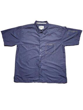 Benzene Men's Button-Up Navy Blue Shirt XL Addicted To Speed 100% Polyester